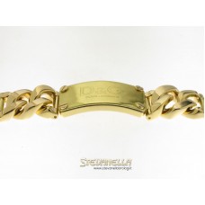 D&G bracciale Glow acciaio dorato e inserti pelle dorata DJ0723 new